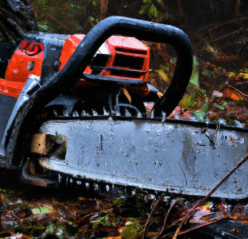 Chainsaw Left in the Rain